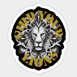 Gird Your Lions England Motivational Idiom Grey Sticker